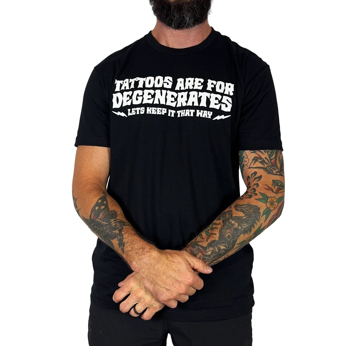 Tattoos Are For Degenerates T-shirt - Agenda Trading Company